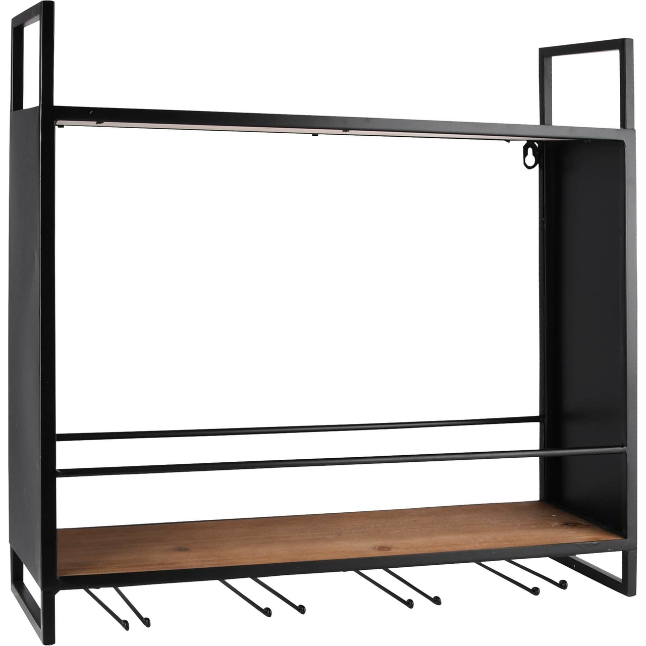 Dekoratief | Wandrekje wijn, metaal/hout, 50x15x48cm | A225434