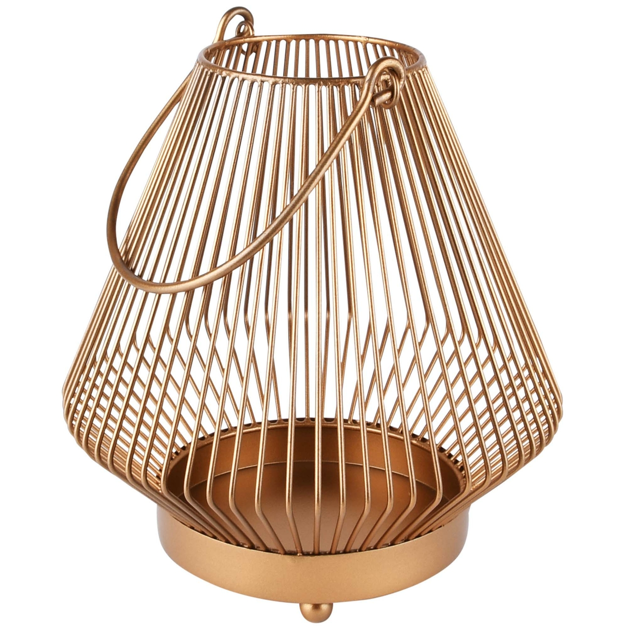 Dekoratief | Lantaarn open m/oor,pootjes, goud, metaal, 23x23x25cm | A228301
