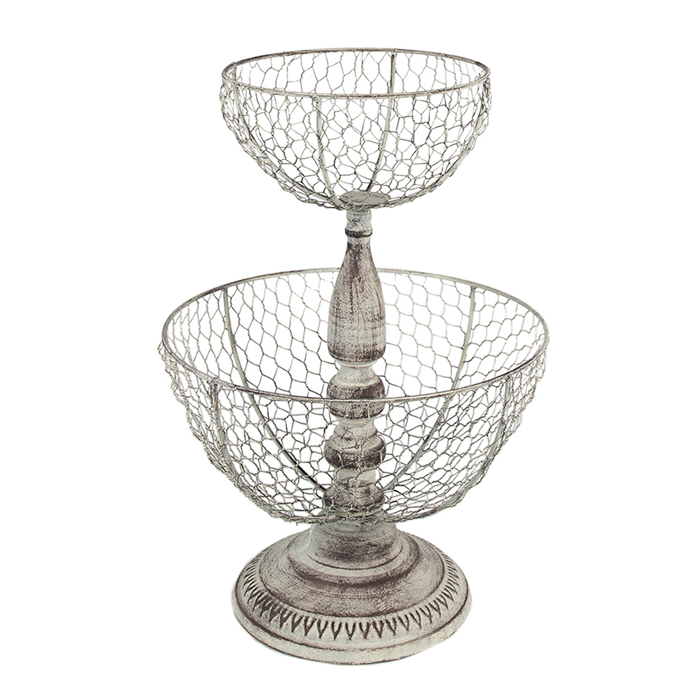 Clayre & Eef   | Etagère Beige Kleurig ø 30x44 cm | 6Y5412