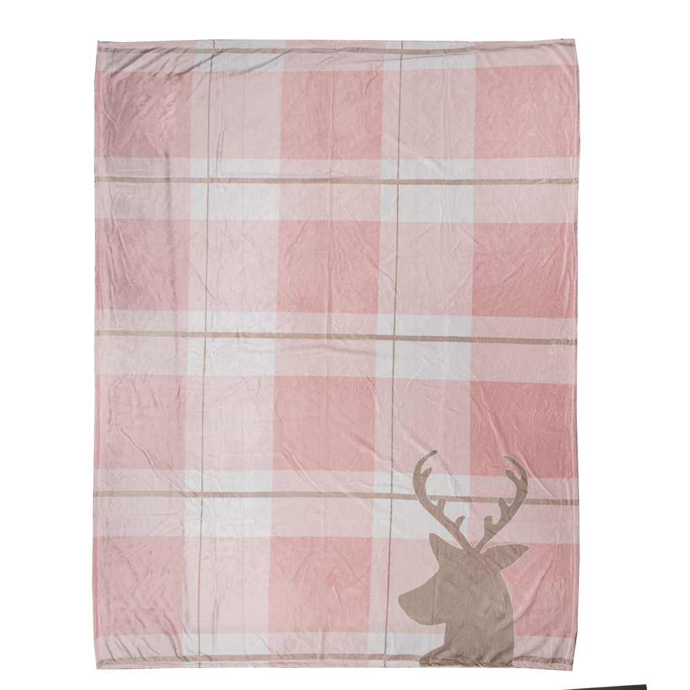 Clayre & Eef   | Plaid Roze Wit 130x170 cm | SWC60-1