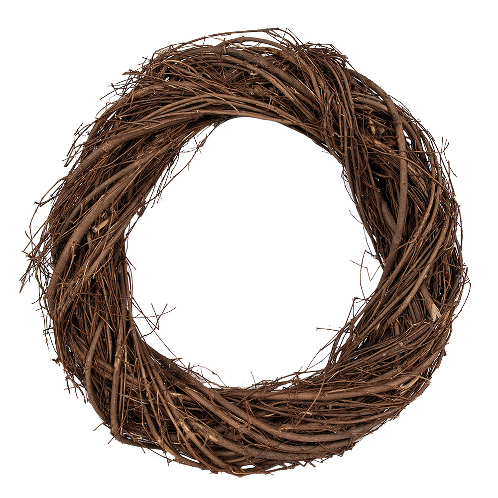 Clayre & Eef   | Decoratie Krans Bruin &oslash; 35x6 cm | 6RO0602M