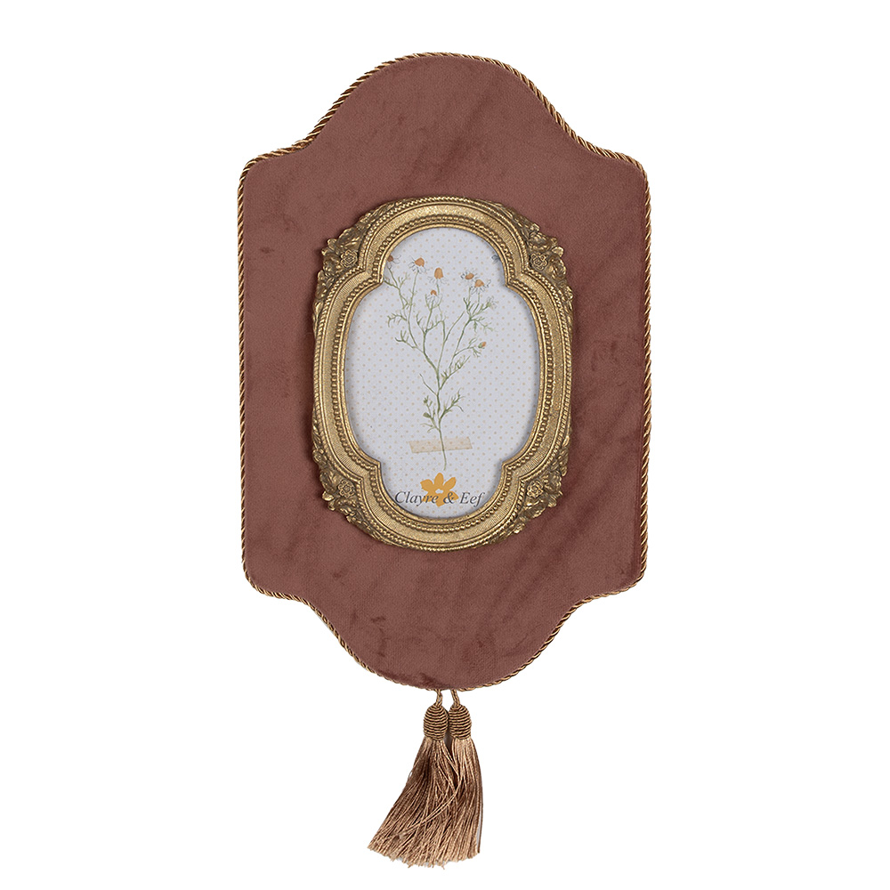 Clayre & Eef   | Fotolijst Roze Goudkleurig 21x2x32 cm / 10x15 cm | 2F1084
