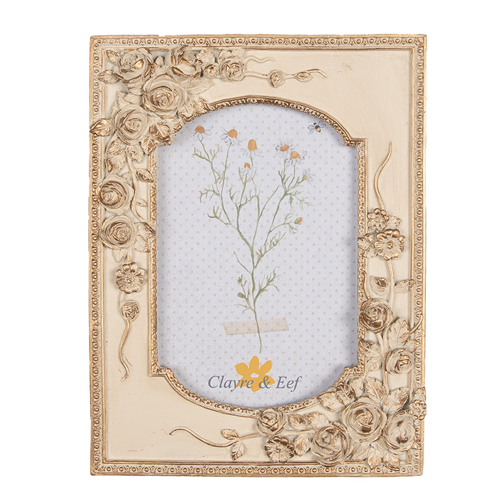 Clayre & Eef   | Fotolijst Beige 16x3x21 cm / 10x15 cm | 2F1057