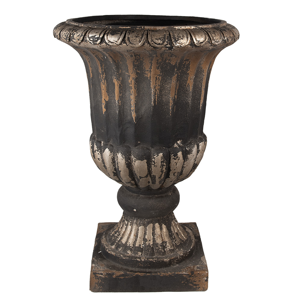 Clayre & Eef   | Bloempot Binnen Zwart Bruin &oslash; 49x72 cm | 5MG0024