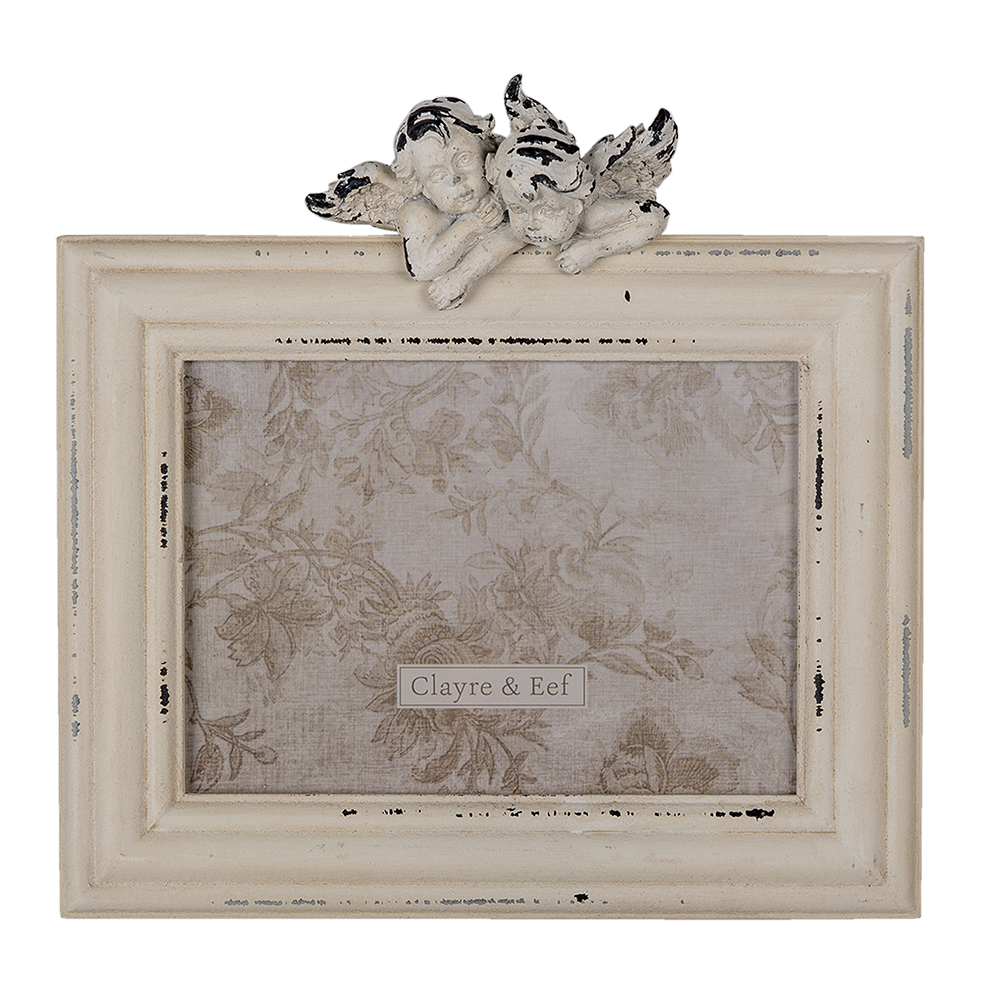 Clayre & Eef   | Fotolijst Wit 24x5x24 cm / 18x13 cm | 2F0879