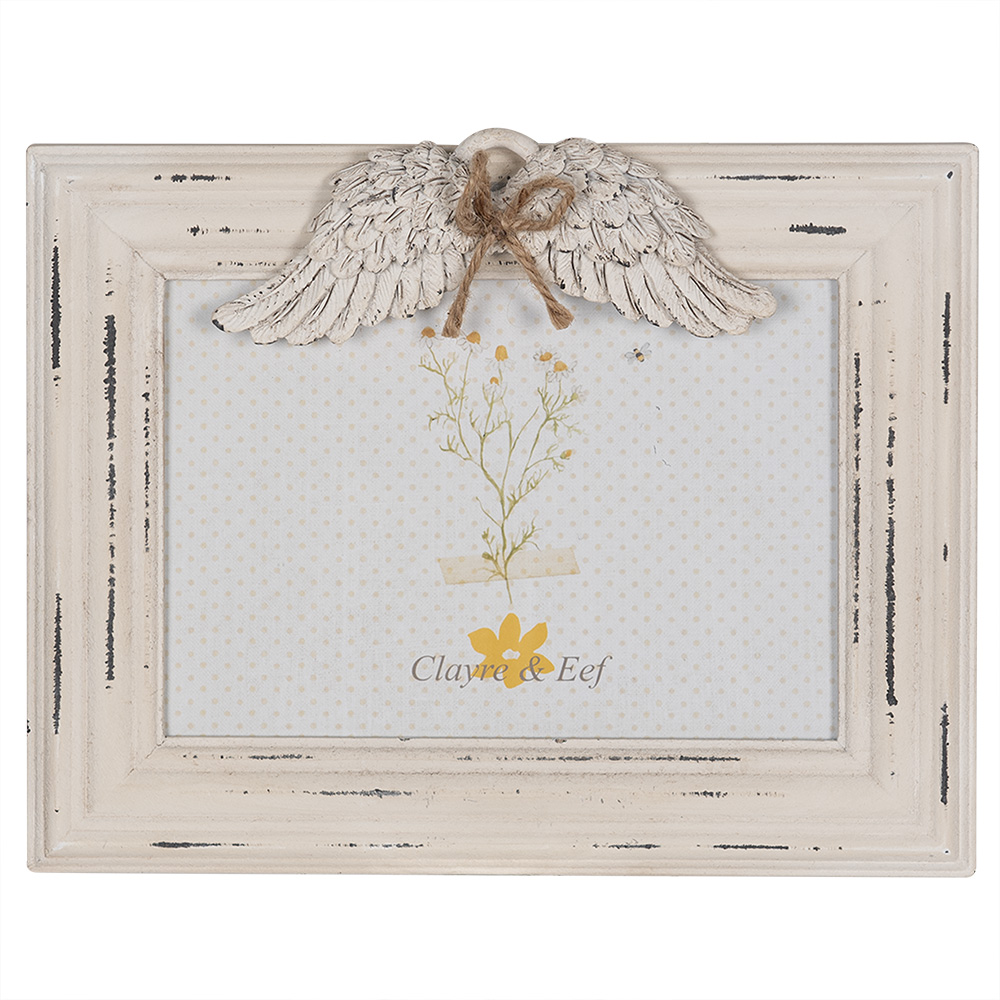 Clayre & Eef   | Fotolijst Wit 24x3x19 cm / 18x13 cm | 2F0887W