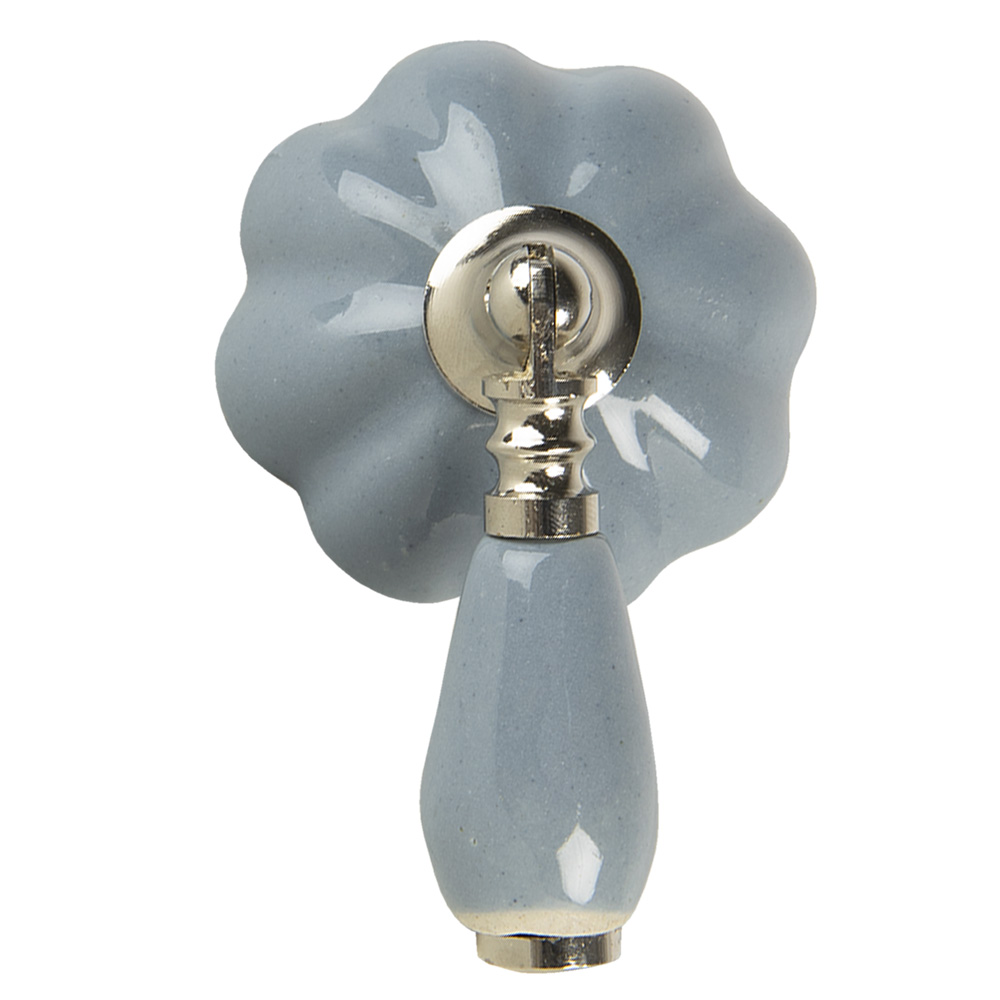 Clayre & Eef   | Deurknop Grijs 4x8x6 cm / S3 cm | 64778