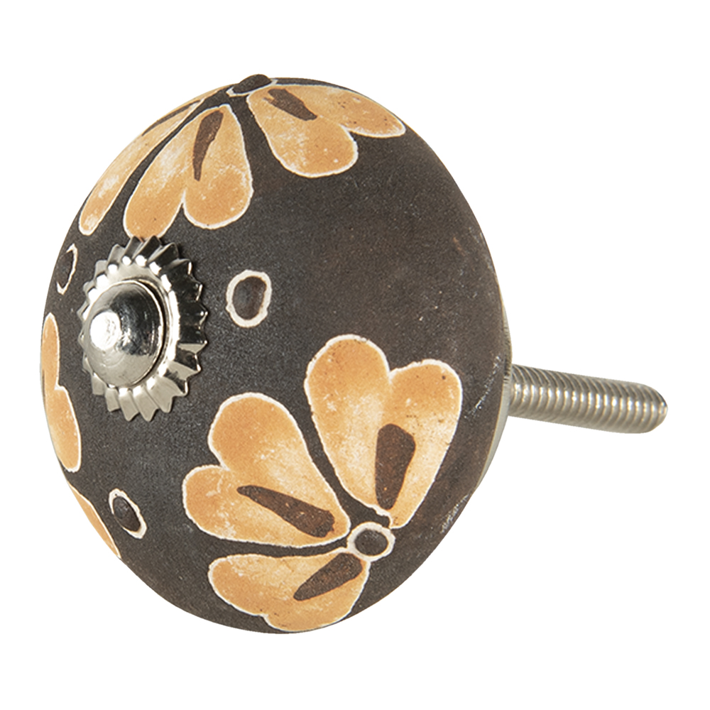 Clayre & Eef   | Deurknop Bruin ø 4x3 cm / S3 cm | 64789