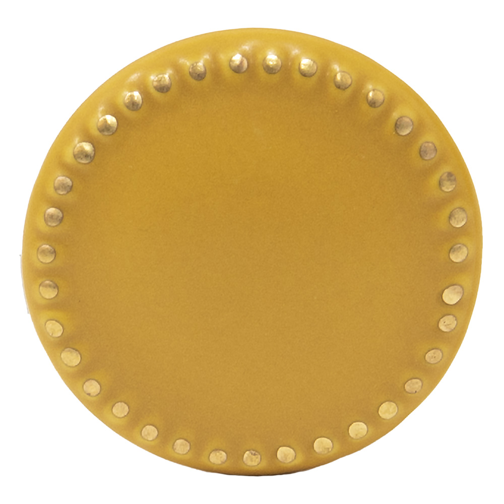 Clayre & Eef   | Deurknop Geel Goudkleurig ø 4x3 cm / S3 cm | 65065