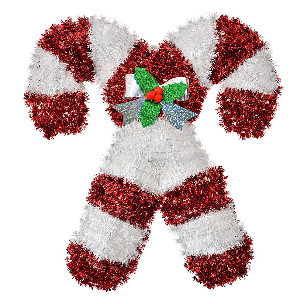Clayre & Eef   | Kerstdecoratie zuurstokken Rood Wit 32x3x36 cm | 65565