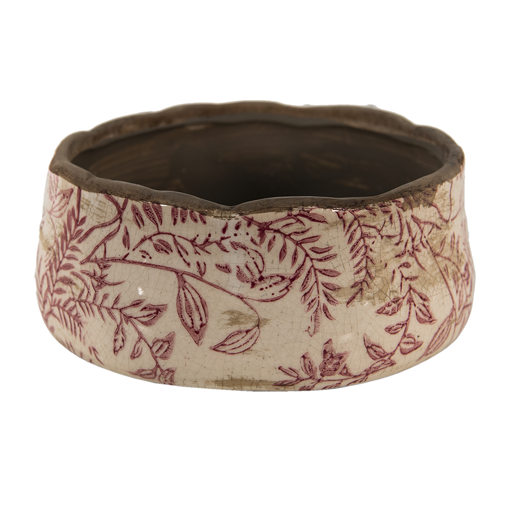 Clayre & Eef   | Bloempot Binnen Roze, Beige ø 15x7 cm | 6CE1400M