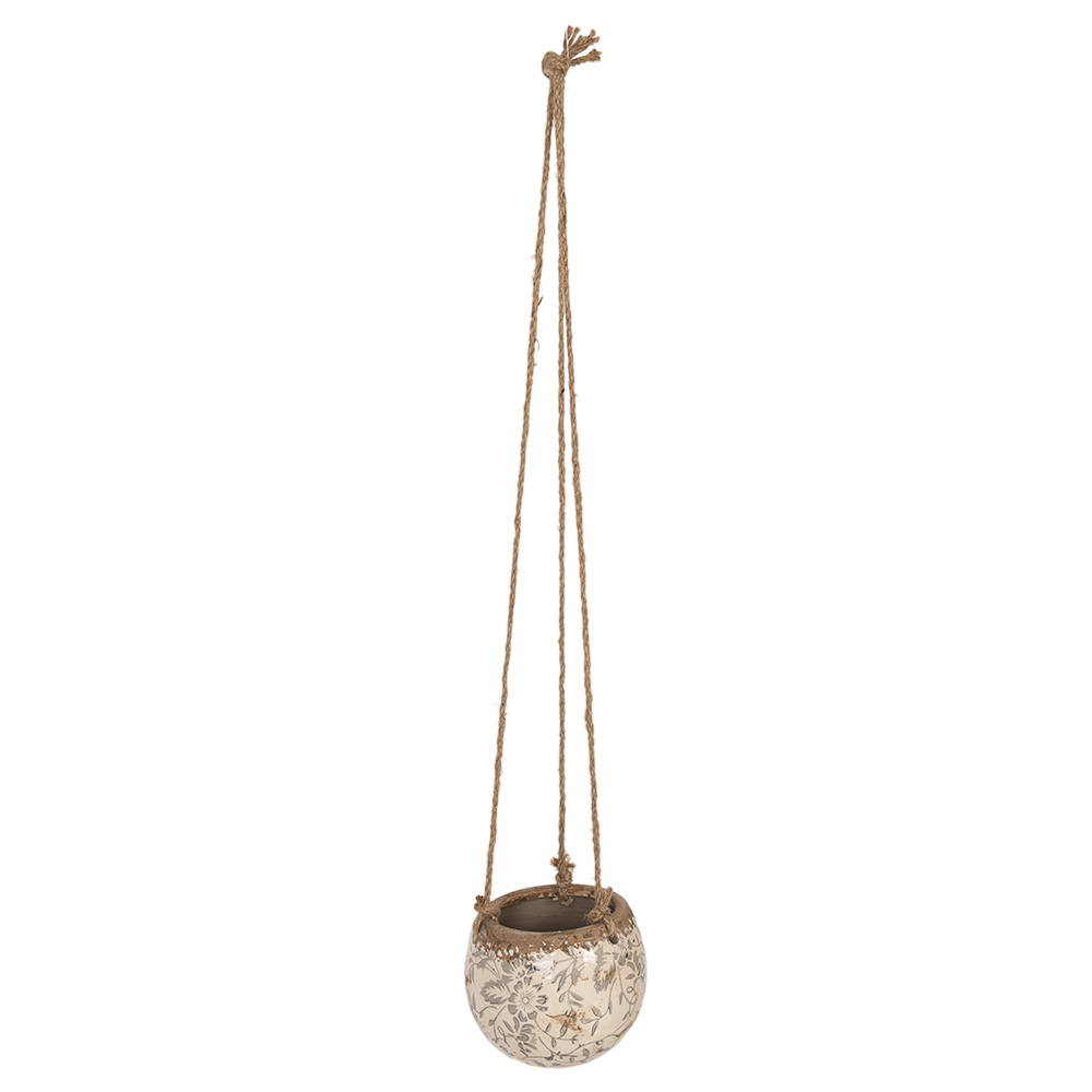 Clayre & Eef   | Bloempot hangend Grijs ø 11x12/74 cm | 6CE1605S