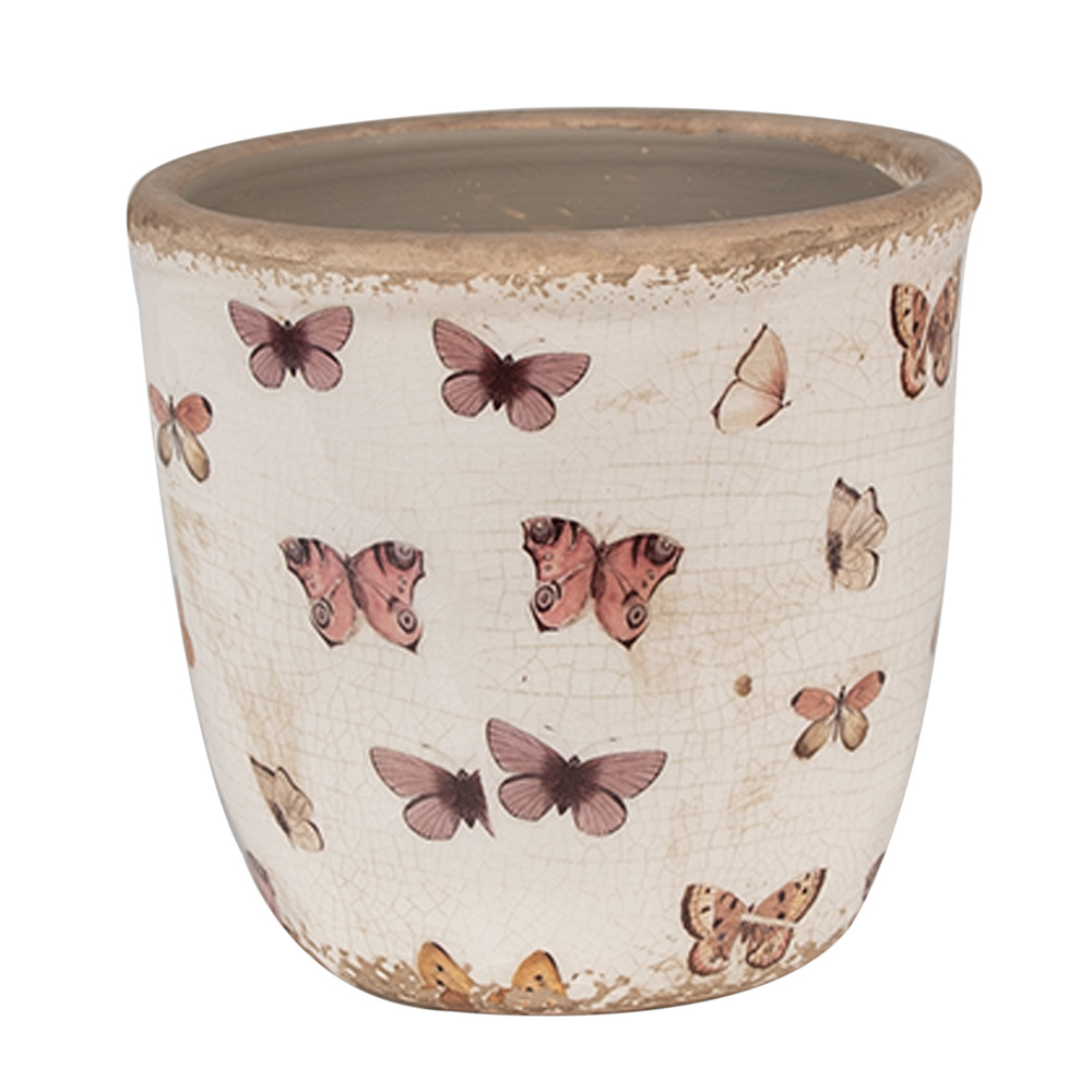 Clayre & Eef   | Bloempot Binnen Beige &oslash; 13x12 cm | 6CE1661S