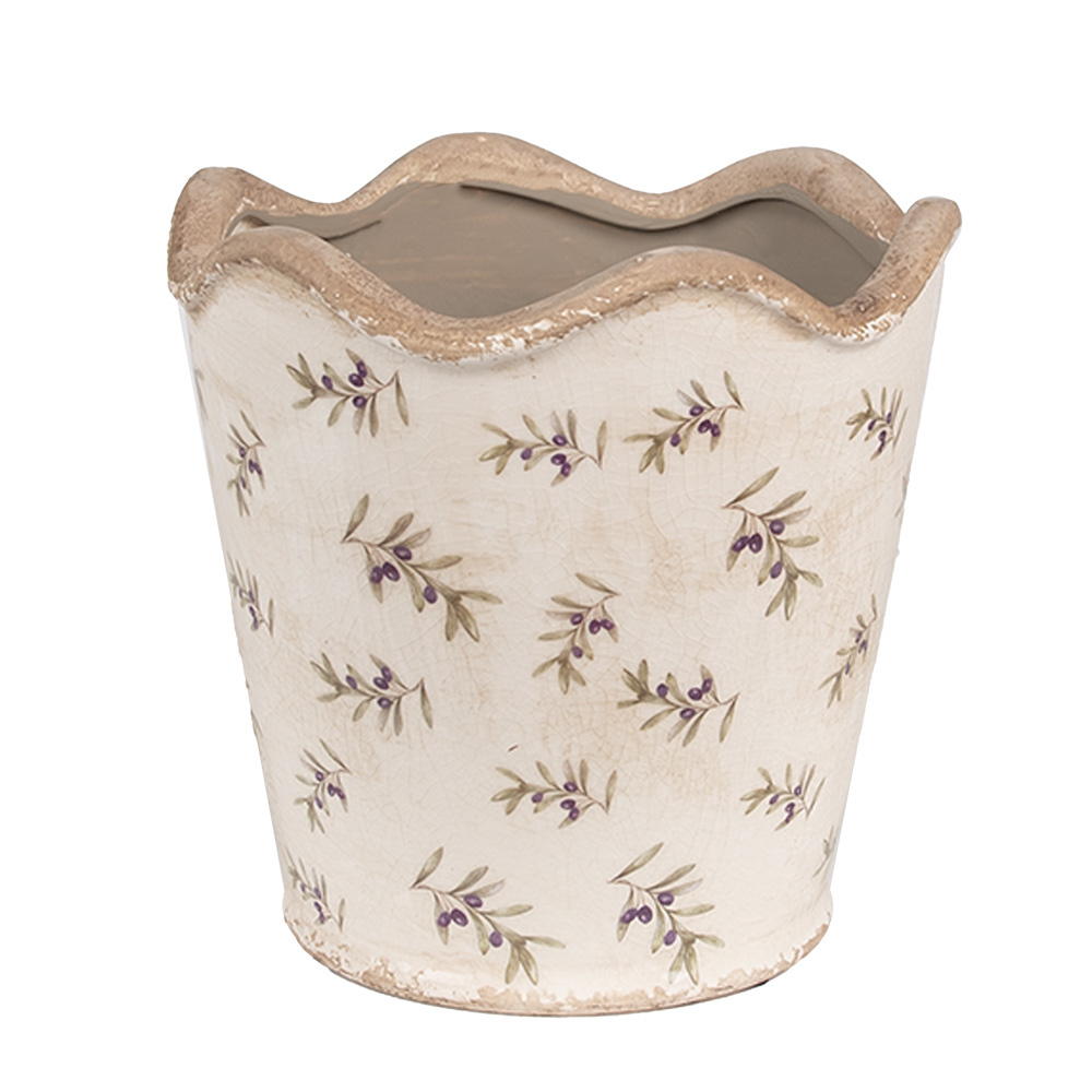 Clayre & Eef   | Bloempot Binnen Beige &oslash; 19x18 cm | 6CE1672L