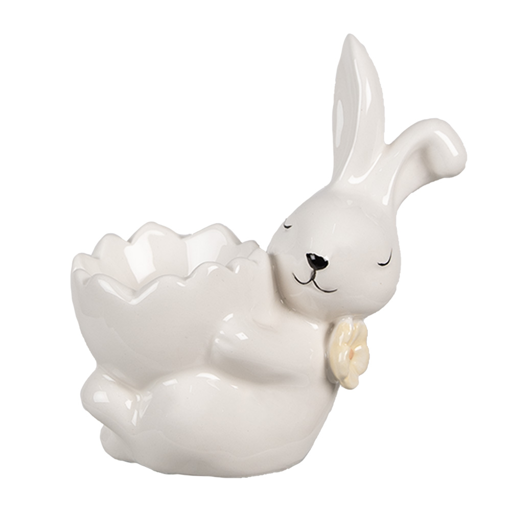 Clayre & Eef   | Eierdopje Wit 10x6x11 cm | 6CE1700