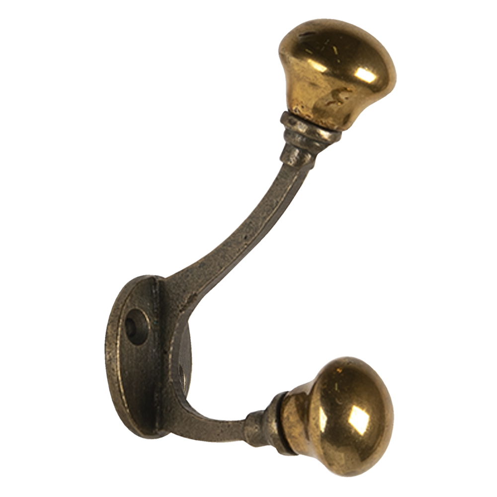 Clayre & Eef   | Wandhaak Goudkleurig 3x5x9 cm | 6Y4586GO