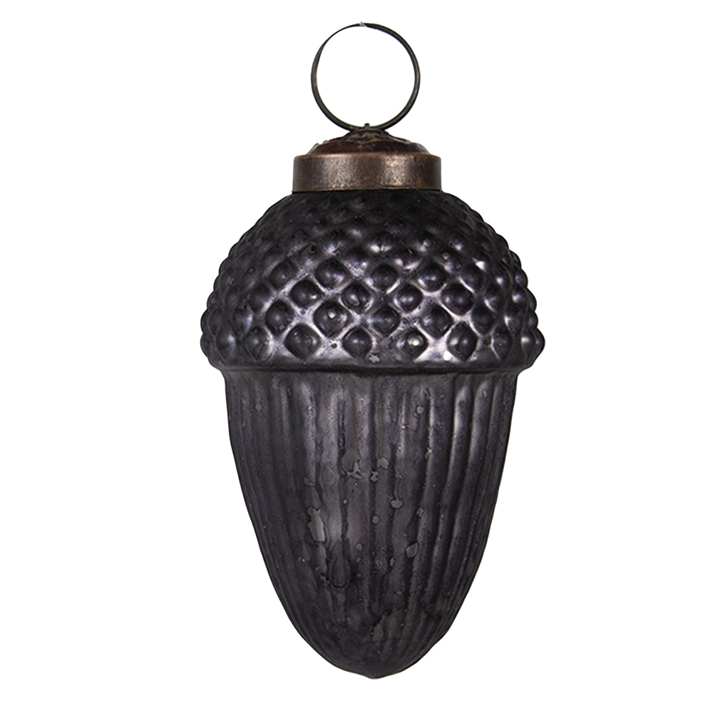 Clayre & Eef   | Kerstbal Grijs &oslash; 5x9 cm | 6GL4699