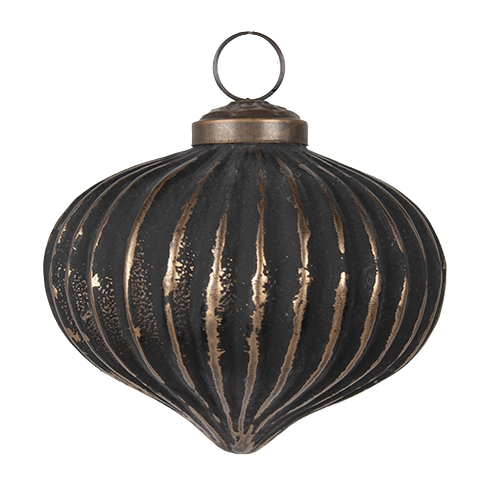 Clayre & Eef   | Kerstbal Grijs &oslash; 8x8 cm | 6GL4703