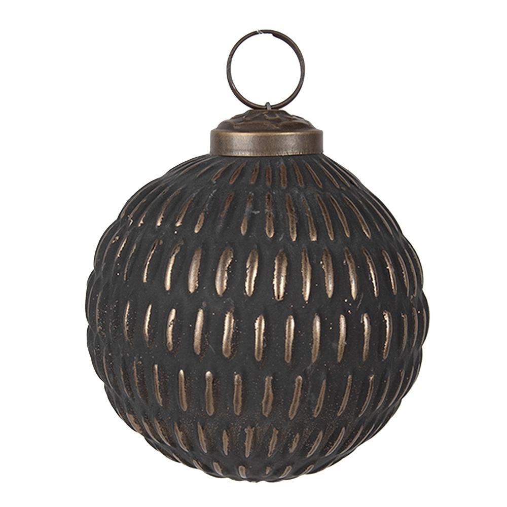 Clayre & Eef   | Kerstbal Grijs &oslash; 8x8 cm | 6GL4704