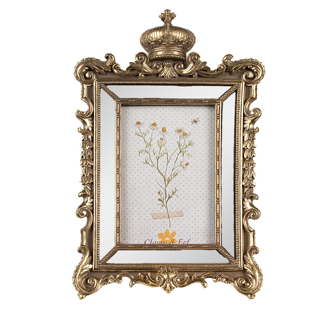 Clayre & Eef   | Fotolijst Goudkleurig 18x3x30 cm / 10x15 cm | 2F1128