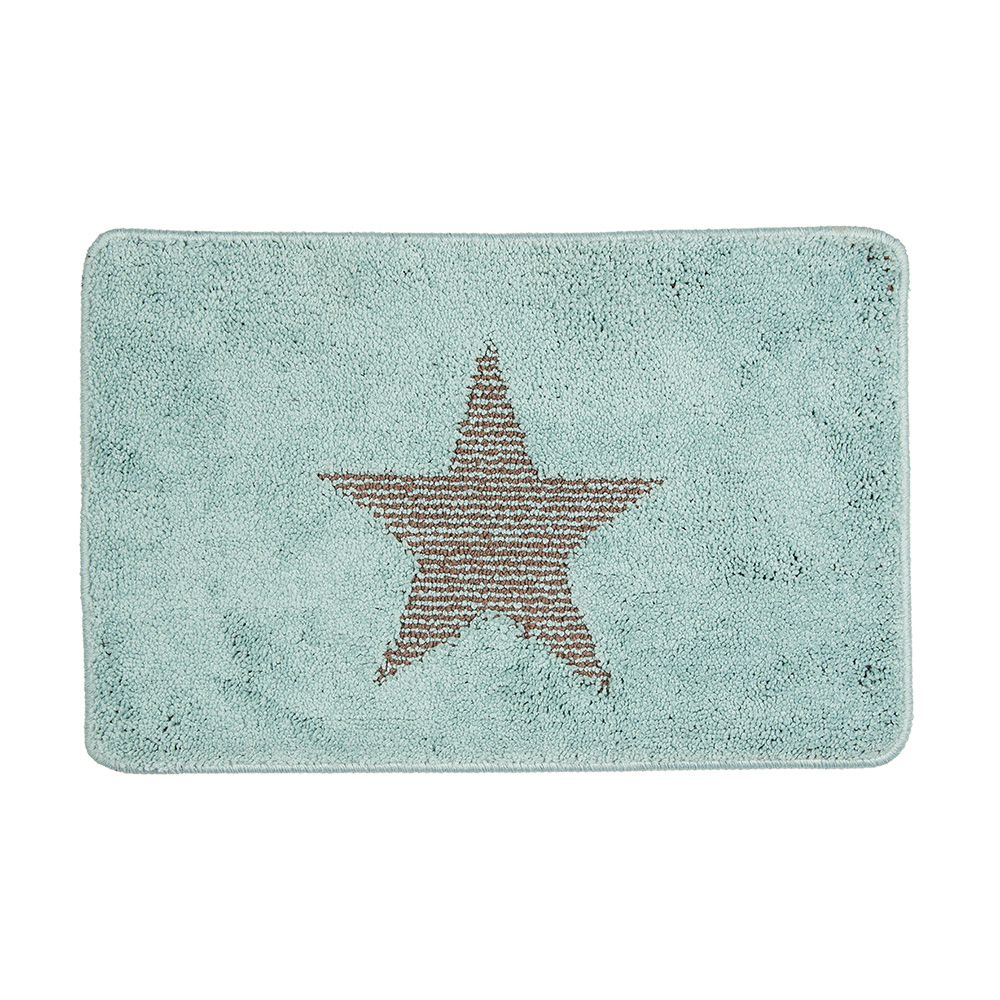 Clayre & Eef   | Badmat Blauw 58x38x1 cm | BM0009BL