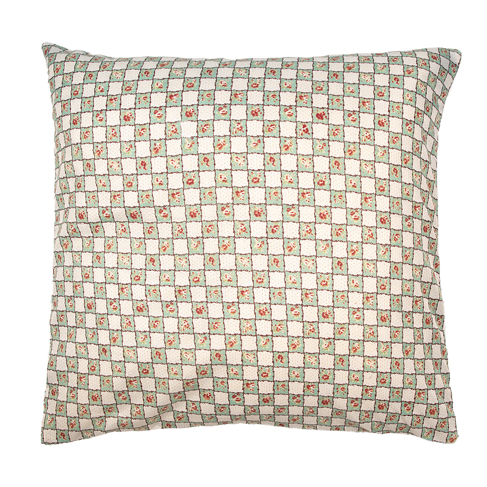 Clayre & Eef   | Kussenhoes Groen Beige 50x50 cm | Q203.030