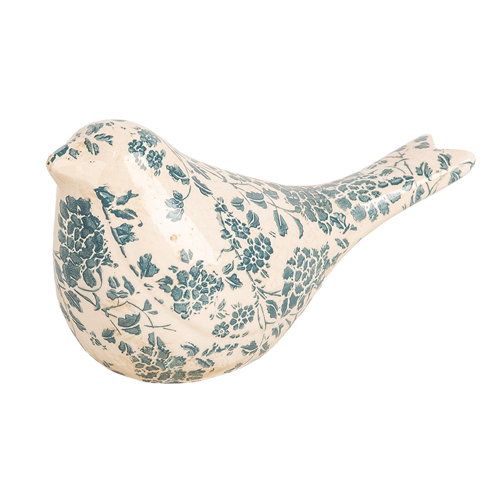 Clayre & Eef   | Decoratie beeld Vogel Beige Groen 22x9x12 cm | 6CE1950M