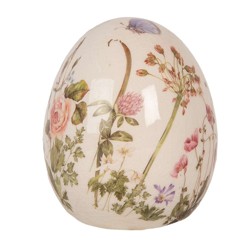 Clayre & Eef   | Decoratie Ei Beige Roze ø 7x9 cm | 6CE1918S