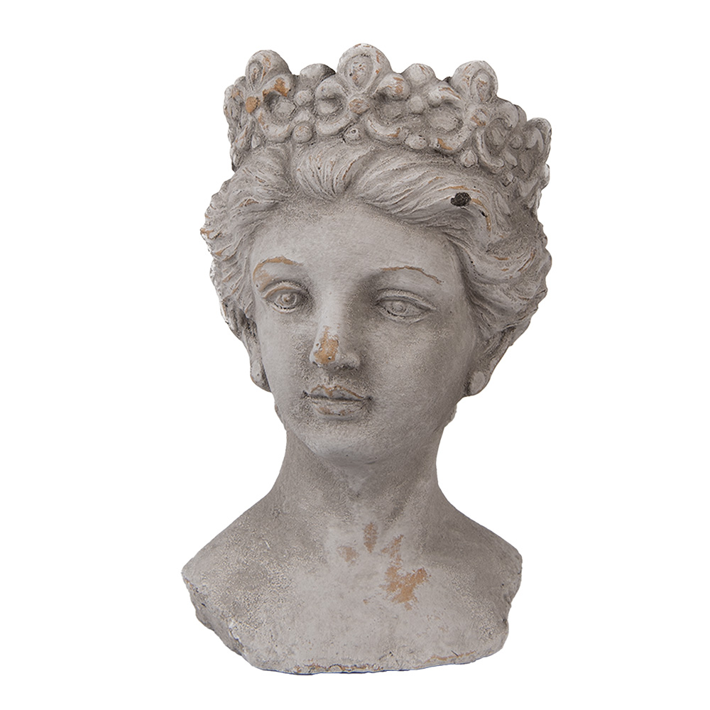 Clayre & Eef   | Bloempot Binnen Grijs 14x15x24 cm | 6TE0555