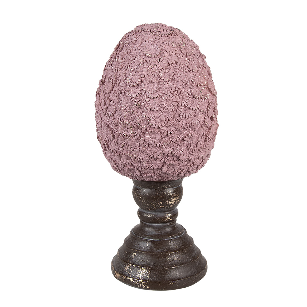 Clayre & Eef   | Decoratie Beeld Ei Roze Bruin &oslash; 13x28 cm | 6PR5154