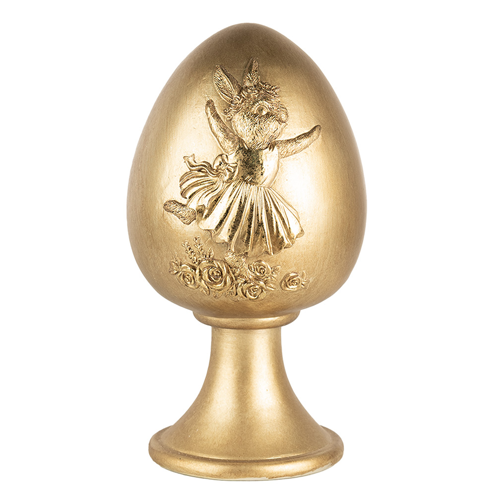 Clayre & Eef   | Decoratie Beeld Ei Goudkleurig &oslash; 14x24 cm | 6PR5226