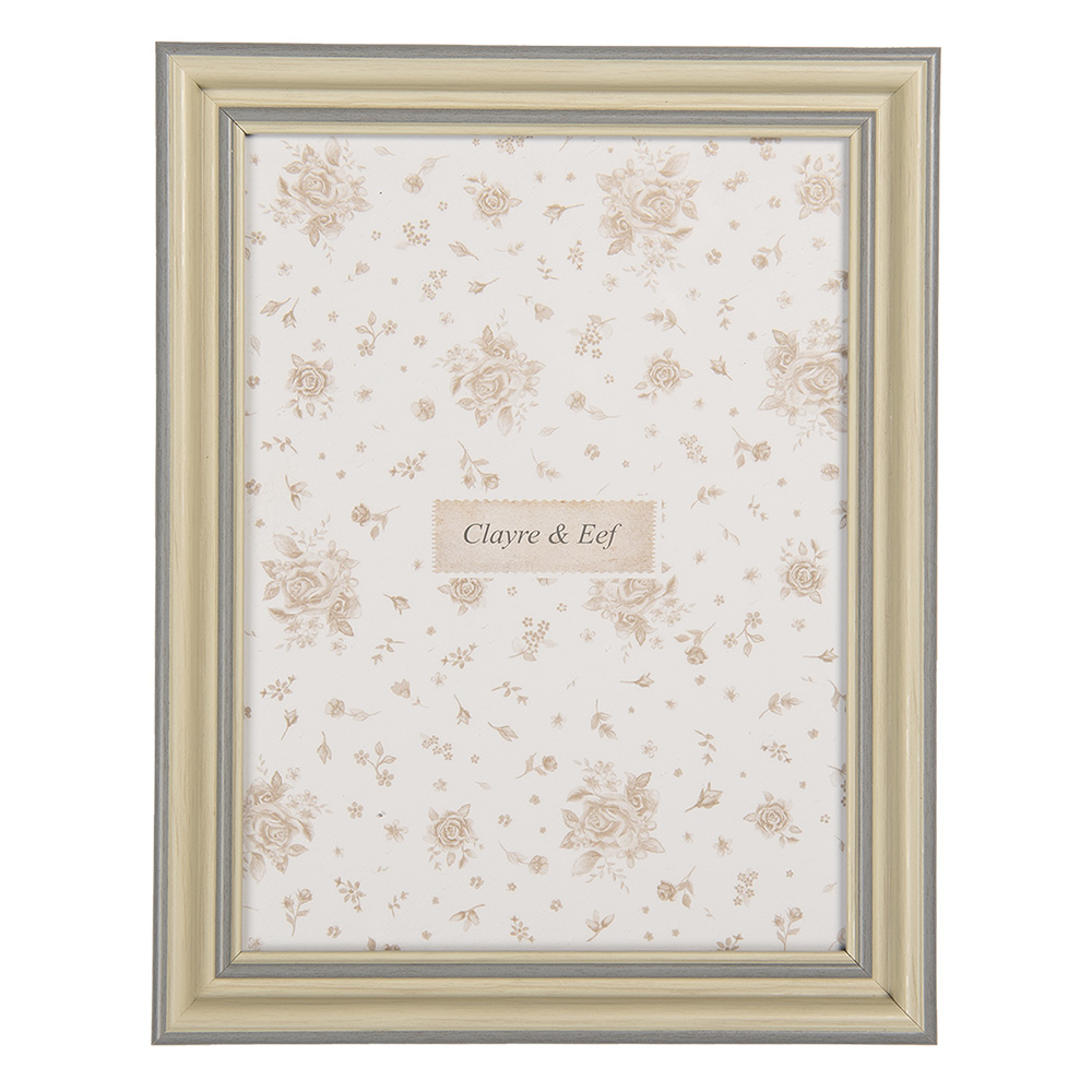 Clayre & Eef   | Fotolijst Grijs Groen 18x2x23 cm / 15x20 cm | 2F1263L