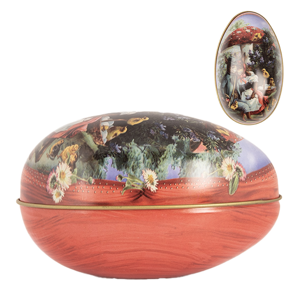 Clayre & Eef   | Decoratie ei Rood Paars 7x11x7 cm | 6BL0147