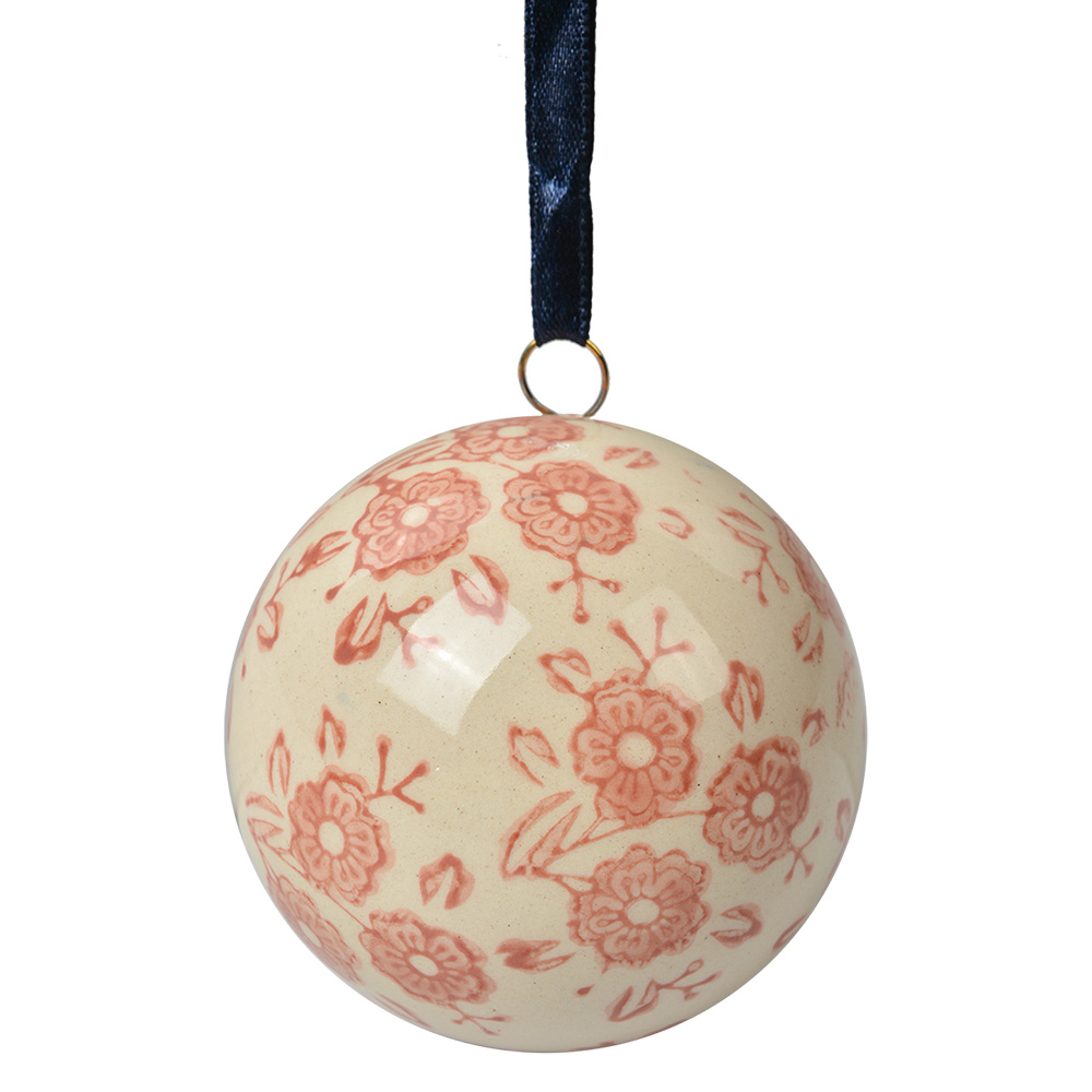 Clayre & Eef   | Decoratie Bal Beige Roze &oslash; 6x6 cm | 6CE2106S