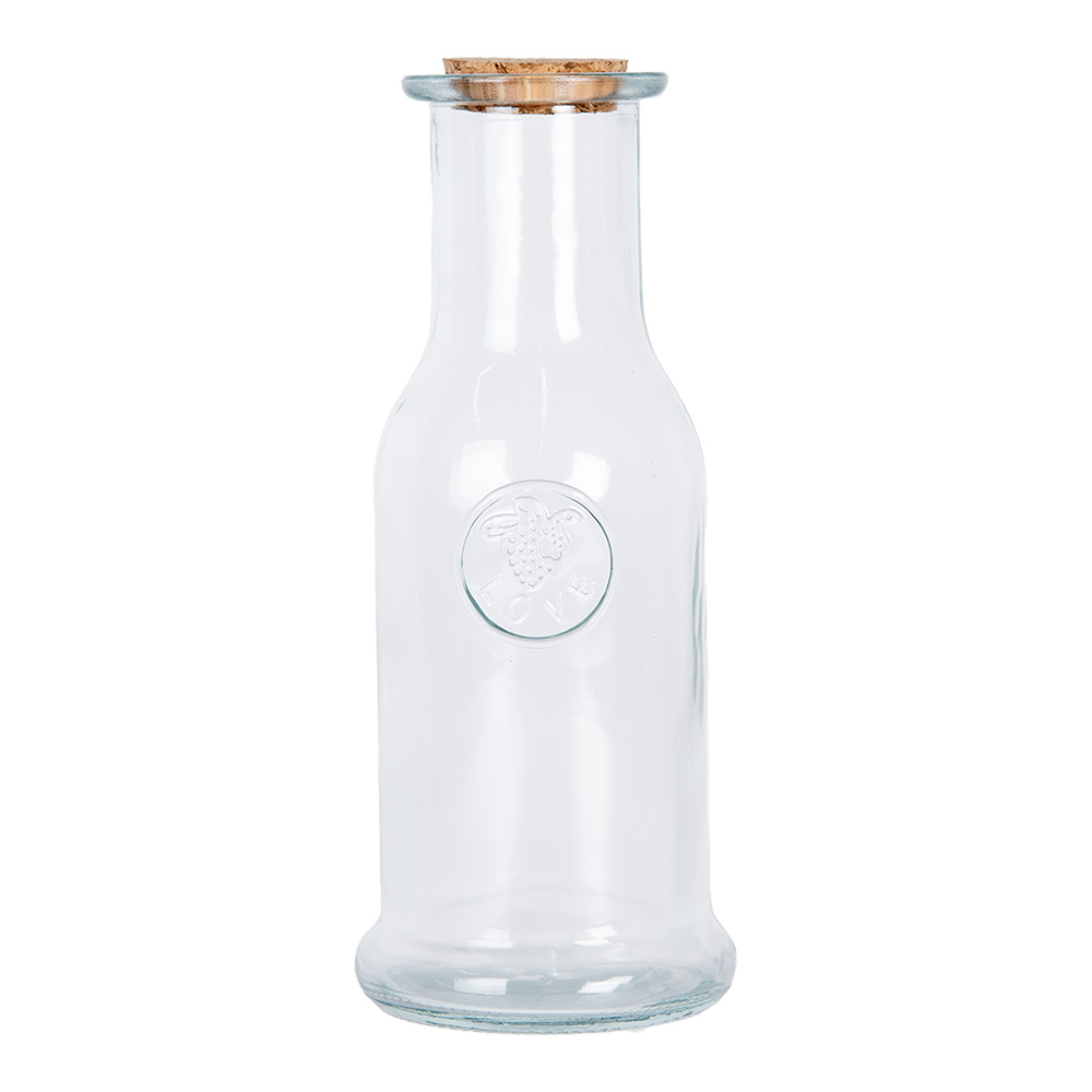 Clayre & Eef   | Decoratie flesje met kurken deksel Transparant &oslash; 9x21 cm | 6GL5044