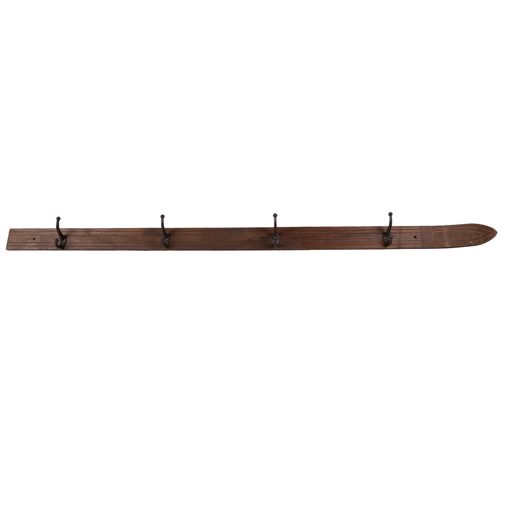 Clayre & Eef   | Wandkapstok 4 haken Bruin 170x8x12 cm | 5H0727
