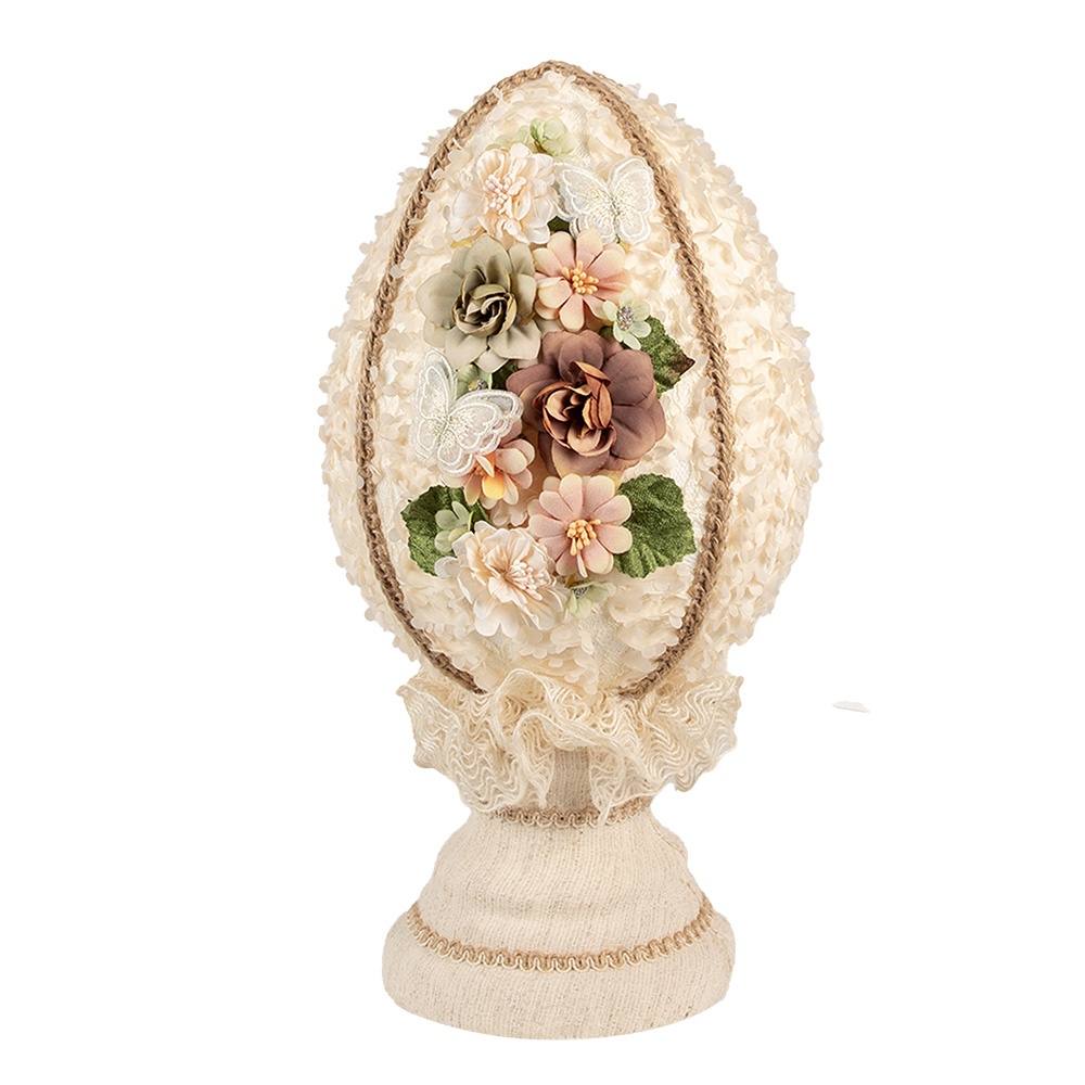Clayre & Eef   | Decoratie Beeld Ei Beige ø 20x39 cm | 65928
