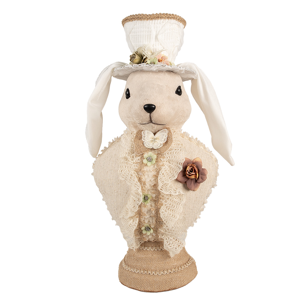 Clayre & Eef   | Decoratie Beeld Konijn Beige 24x17x50 cm | 65934
