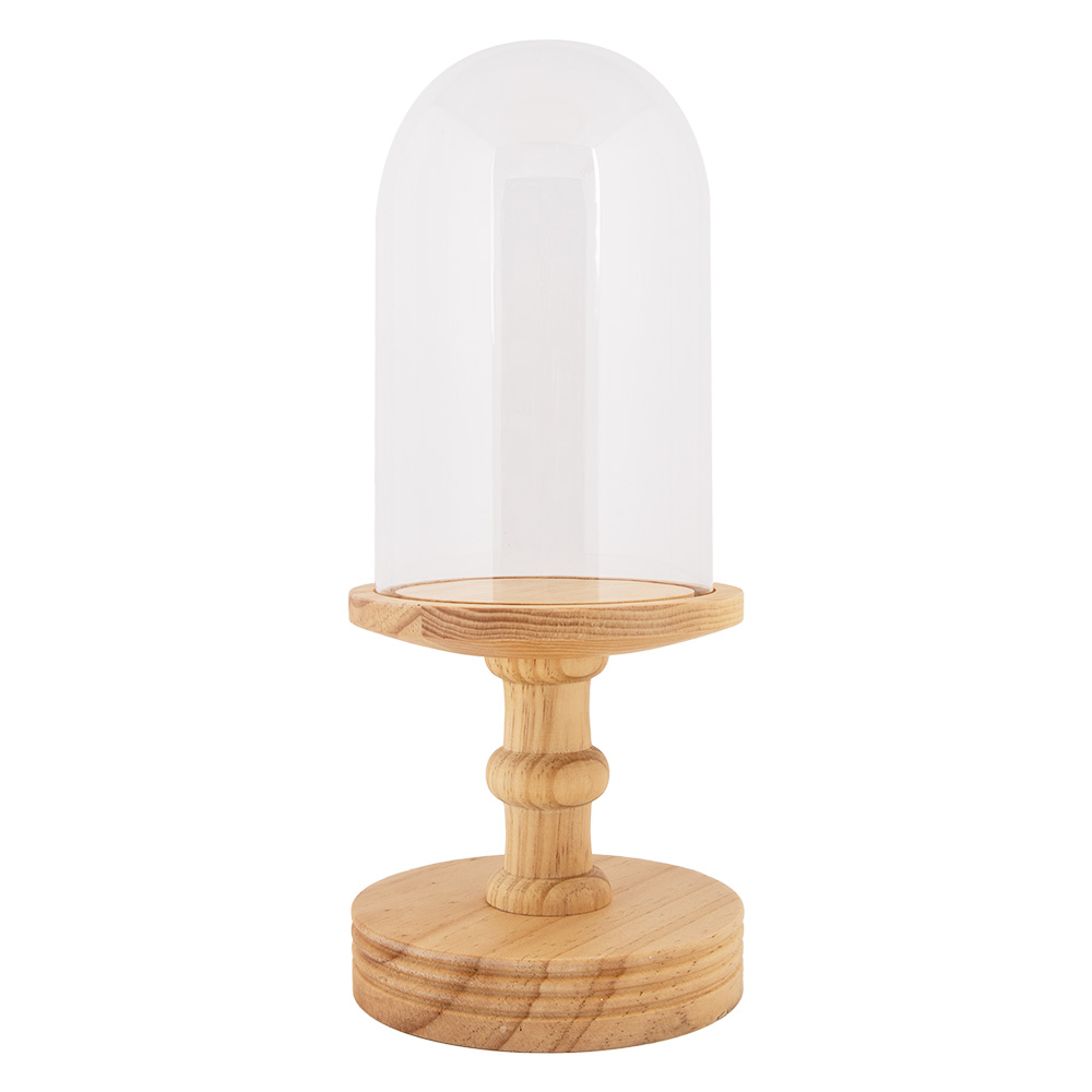 Clayre & Eef   | Stolp Transparant Bruin ø 14x34 cm | 6GL5059