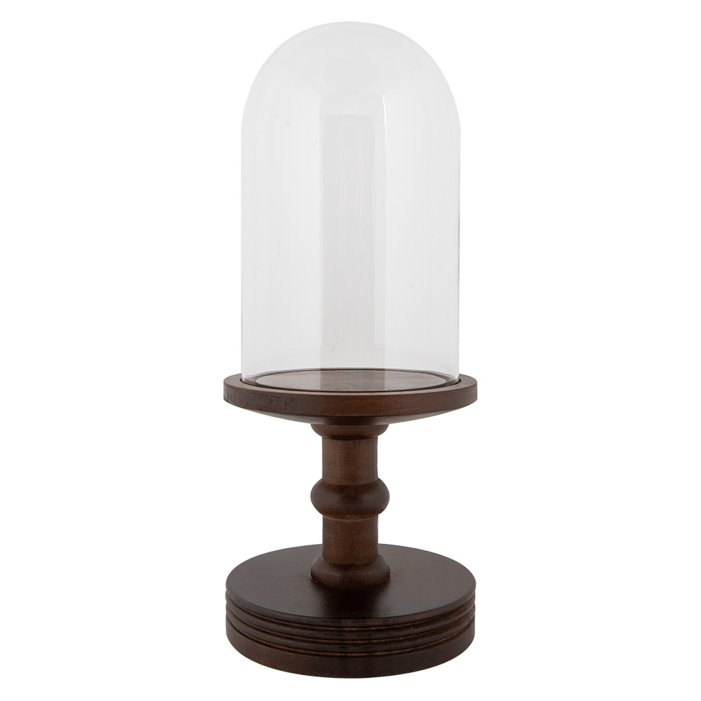Clayre & Eef   | Stolp Transparant Bruin ø 17x40 cm | 6GL5060CH