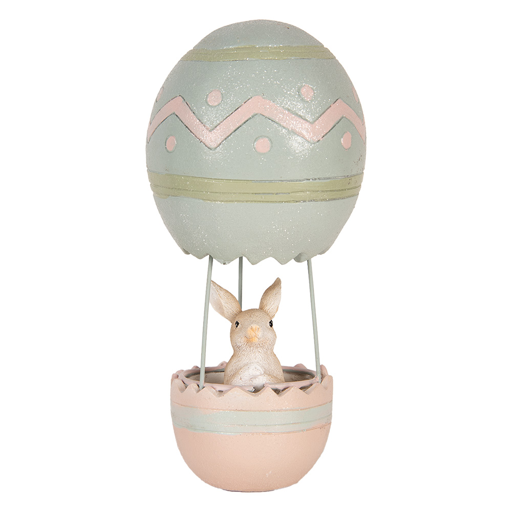 Clayre & Eef   | Decoratie Beeld Konijn Beige Blauw ø 12x25 cm | 6PR5473