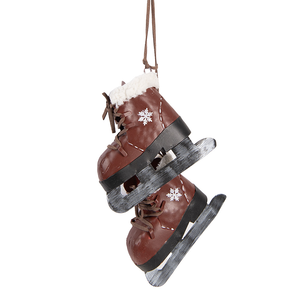 Clayre & Eef   | Decoratie Hanger Schaatsen Rood Zwart 14x12x40 cm | 6Y5721