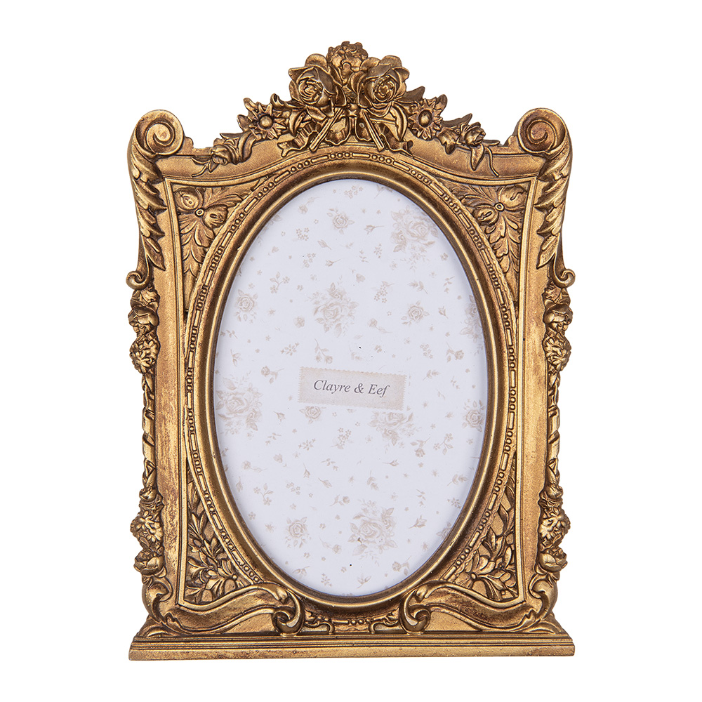 Clayre & Eef   | Fotolijst Goudkleurig 16x2x21 cm / 10x15 cm | 2F1209