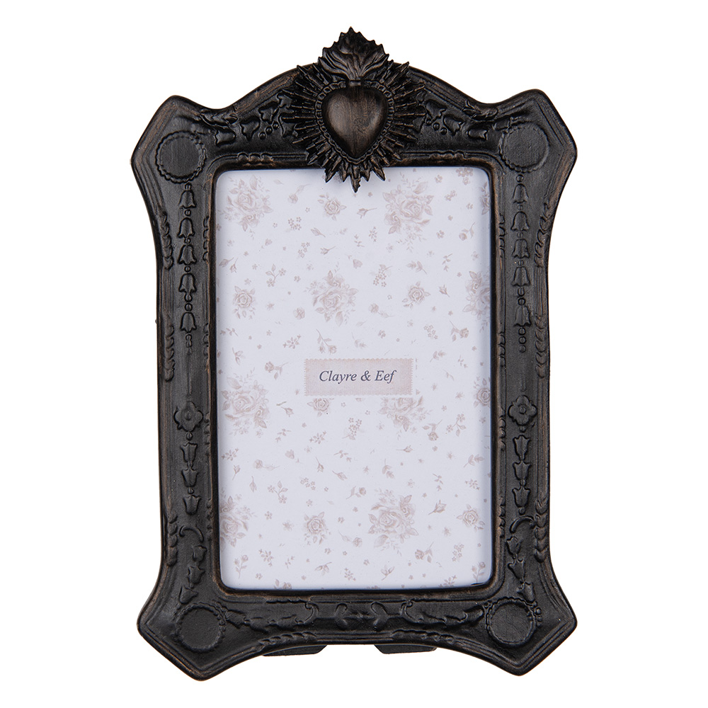 Clayre & Eef   | Fotolijst Zwart Goudkleurig 15x3x22 cm / 10x15 cm | 2F1216