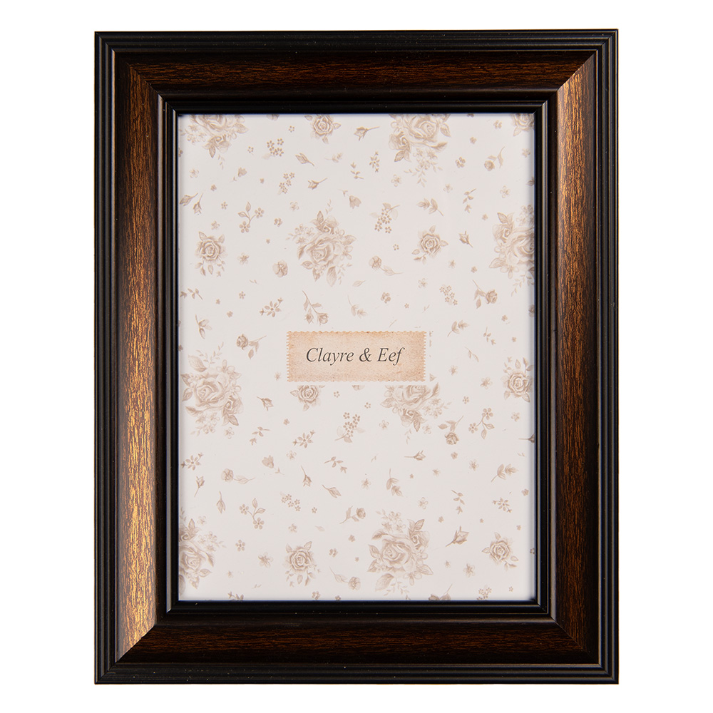 Clayre & Eef   | Fotolijst Bruin Zwart 15x2x20 cm / 10x15 cm | 2F1230S