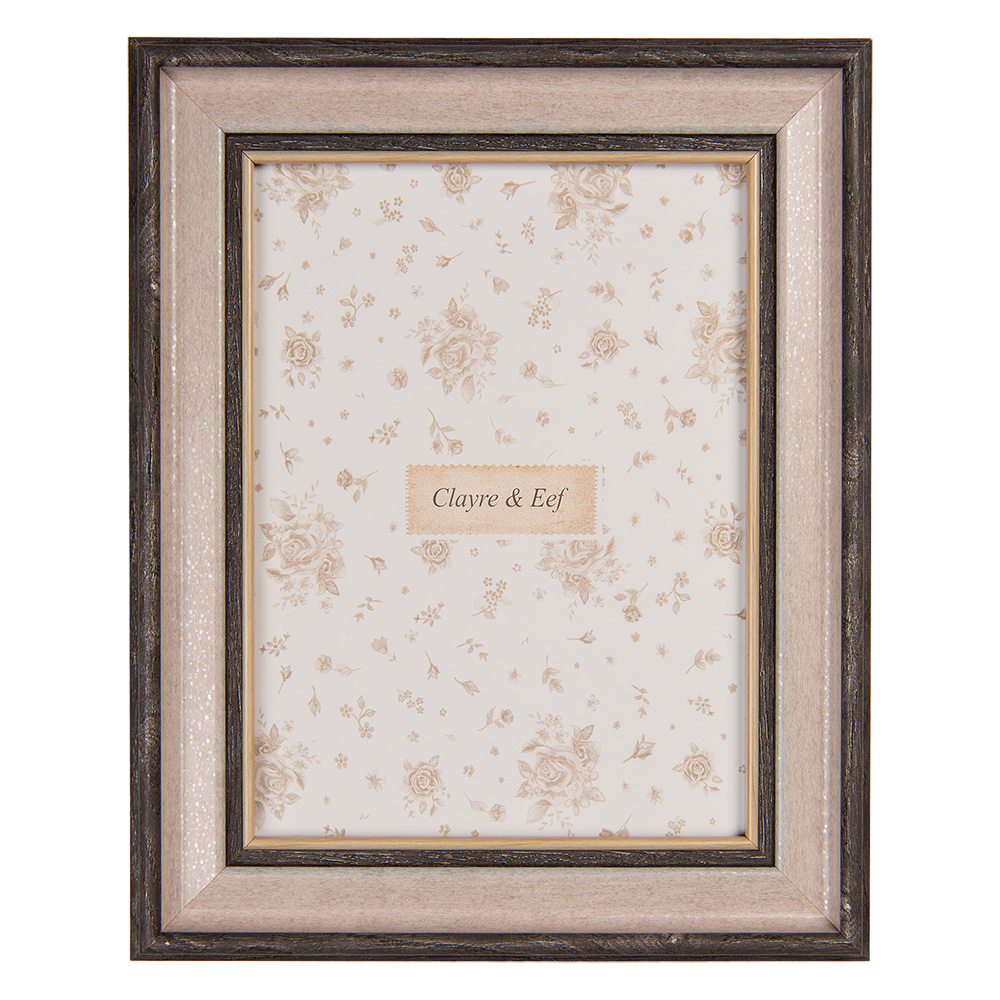 Clayre & Eef   | Fotolijst Bruin Beige 19x2x24 cm / 13x18 cm | 2F1238M