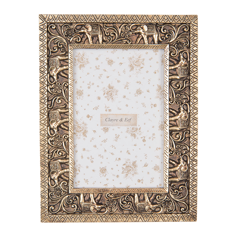 Clayre & Eef   | Fotolijst Goudkleurig 16x2x21 cm / 10x15 cm | 2F1247