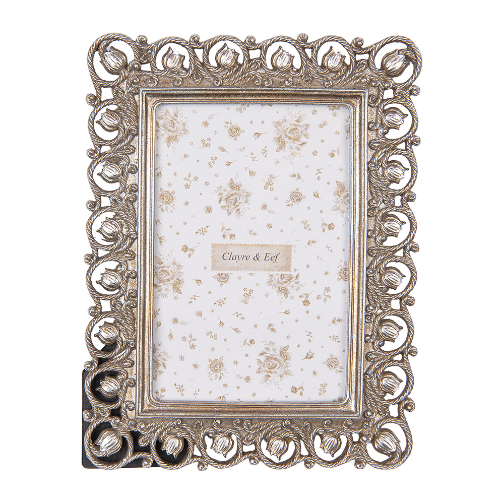 Clayre & Eef   | Fotolijst Zilverkleurig 16x2x21 cm / 10x15 cm | 2F1249