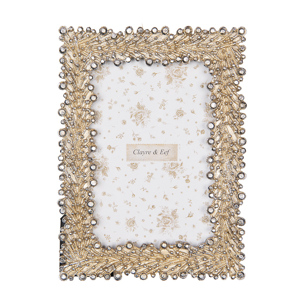 Clayre & Eef   | Fotolijst Zilverkleurig Goudkleurig 13x2x18 cm / 10x15 cm | 2F1254