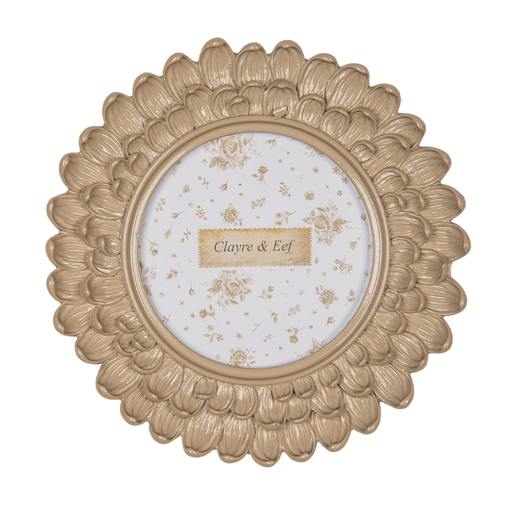 Clayre & Eef   | Fotolijst Beige ø 17x3 cm / ø 10 cm | 2F1258
